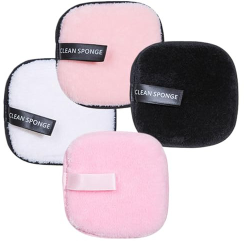 Coussinets réutilisables pour le visage, chiffon démaquillant, Lot de 4 chiffons de nettoyage pour le visage, Tampons nettoyants démaquillants lavables pour les voyages, soins quotidiens