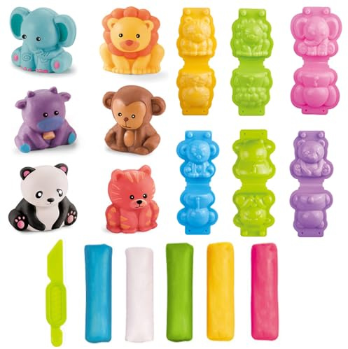 GmwyCzV 15 Piezas Juego de Plastilina, Animales del Bosque Juguetes de Arcilla, No Tóxico Herramientas Plastilina para Niños, Creative Manualidades Niños, Regalos y Juguetes para Niños Niñas
