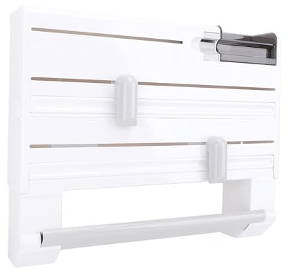 Sorandy Wall Mount Wrap Dispenser for Aluminum Foil, Wrap Organizer Dispenser, Parchment, Wax Paper and Plastic Wrap, Space Saving Kitchen Storage Organization Holder,Aluminum Foil Holder