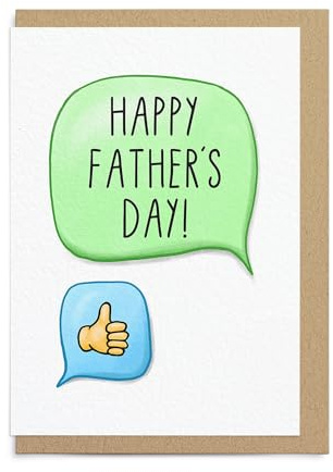Sketchy Print Co Lustige Vatertagskarte für Papa – Happy Father's Day, Thumbs Up Reply – Scherzgeschenk für Ihn
