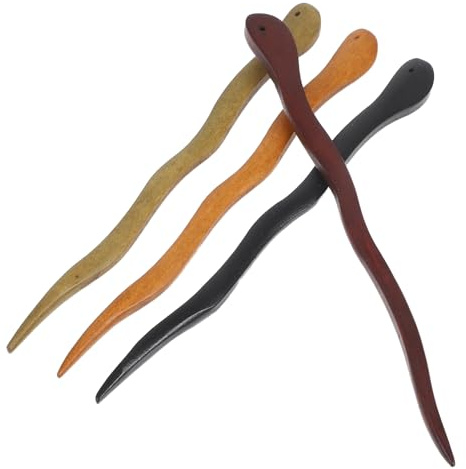 VICASKY Palillos de Madera Cabello 4piezas, Accesorios Cómodos y Elegantes para Moños en Bodas y Citas Estilo Oriental