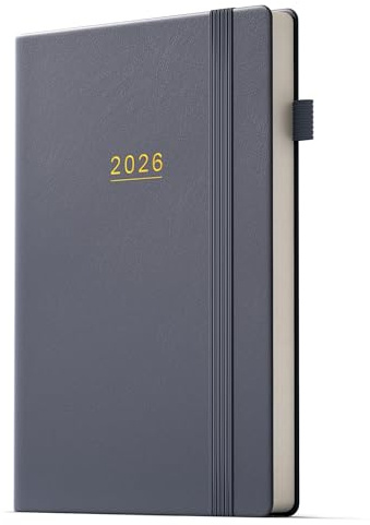 DeDe Bee Academic Diary 2026 Week to View, A5 Weekly Planner, 12Months Diary for Teacher, Students, Work& Home, January 2026 - December 2026 (Grey)
