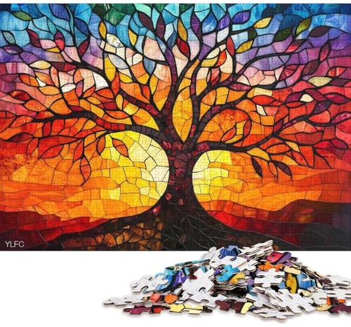 Albero della vita Puzzle Adulto Puzzle in Legno 500 Pezzi Per Gioco Familiare Decorazione Interna Unica Divertimento Gioco Regalo Per Amore E Amico Stress Relief 500pcs (52x38cm)
