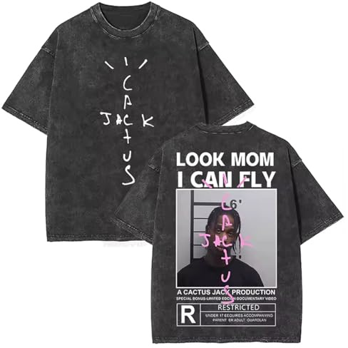 T Shirt Homme Travis Sweat Manches Courtes Hip-hop Scott-t Coton Délavé Manches Courtes Mode Été Grande Taille T-Shirt Femme Coton Décontracté Hauts-Black&B||x_l