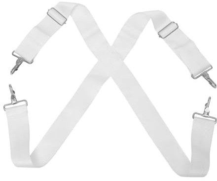 Nylon Doppelschultergurt für Bass Drum, Verstellbar, Weiß | Schultergurt für Trommel und Basstrommel, Ergonomisches Doppelriemen Design, Leicht und Abzulegen