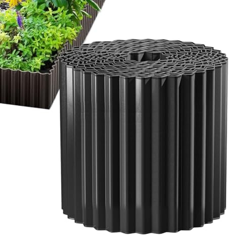 Landscape Edging Border – Corrugated Metal Garden Fence | Study Decorative Garden Divider - Flexible Yard Trim Edging, Outdoor Lawn Barrier Landscaping Strip Raised Flower Bed Border