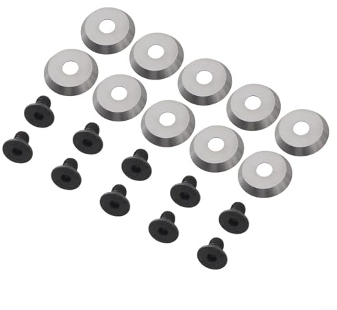 Honseadek Lot de 10 inserts ronds en carbure massif de 18 mm de diamètre 3 mm d'épaisseur, angle de coupe de 30 ° pour le travail du bois, compatible avec MDF, panneaux de particules, bois dur, bois