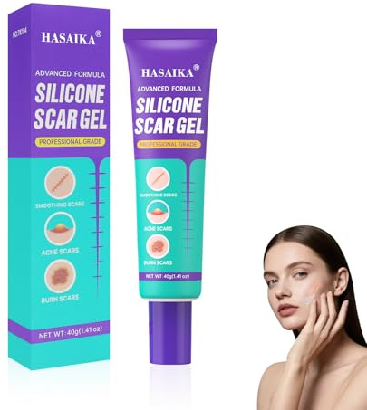 HASAIKA® Gel para Cicatrices, Crema Cicatrizante, Para cicatrices nuevas y antiguas, Deja la piel suave e hidratada (40 g)