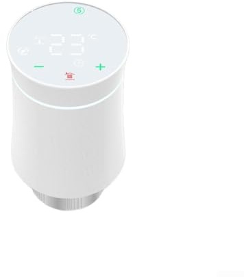 Programmierbares digitales Thermostatventil mit Fernbedienung Timer-Steuerung und Sprachaktivierung, kabelloses intelligentes Heizgerät für Zigbee und Systeme, energiesparend und Real-Ti(1)