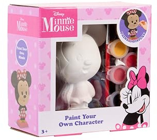 Disney Minnie Mouse Malset | Gipsfigur zum Bemalen für Kinder | Kreatives Bastelset mit Farben & Pinsel | DIY Geschenkidee ab 3 Jahren | Offizielles Disney Product
