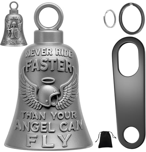 iriscono Guardian Campanella da equitazione per motociclisti Luck Gremlin Campane per motociclisti con 2 Campane moto Gancio Portachiavi Anello Accessori