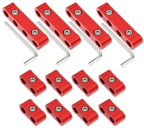 eMagTech 8/9/10mm Spark Plug Wire Loom Holder Clamp Kit Red with Allen Keys