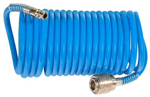 Yasta Tubo Aria Compressa 15 Metri Flessibile per Compressore a Spirale Attacco Rapido 1/4-8mm