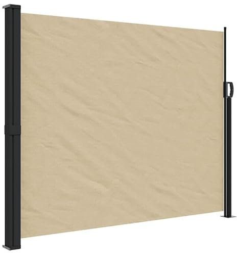 Eleganz Toldo lateral extensible 160 x 300 cm, color beige, protección solar perfecta para terraza, balcón y jardín, resistente a los rayos UV, resistente a la intemperie y fácil de montar, ideal para