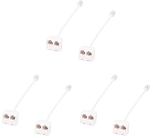 IJSDNVJNDX 6Pcs 6P4C RJ11 Dual Female to Male Telephone Cable Splitter Adapter
