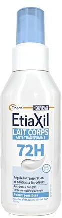 Etiaxil Anti-transpirant Lait corps Protection 72h - Sans alcool - Protection puissante contre la transpiration et les odeurs - Peaux sensibles - Testé dermatologiquement* - Anti-taches - 100 ml