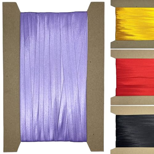 Roban Fashion 10m Satin Schrägband zum Nähen gefalzt 30mm breit Lavendell