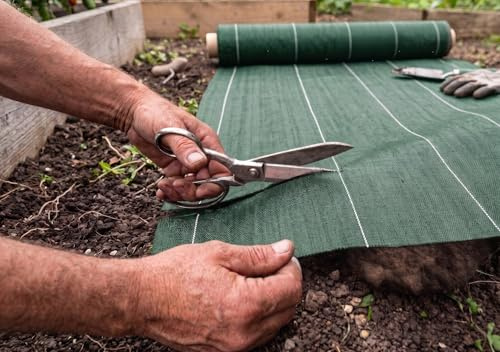 130g/m2 Toile Bache de paillage tissée Anti-Mauvaises Herbes Largeur 3,3m Longueur 10m