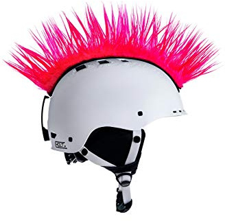 Crazy Ears Helm-Accessoires Irokese Mohawk Schwarz Weiß Pink Ski Snowboard