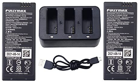 ZYGY 2PCS 3.8V 1100mAh Lithium Batterie und 3in1 Ladegerät für Tello RC Quadcopter