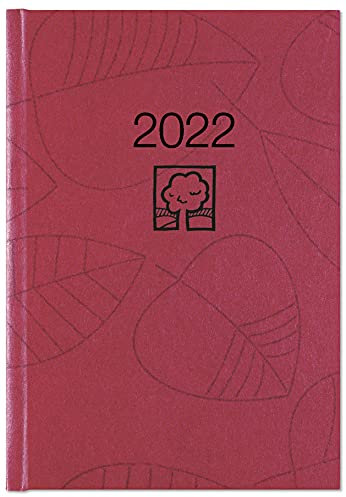 Wochenbuch rot 2022 - Bürokalender 14,6x21 cm - 1 Woche auf 2 Seiten - 128 Seiten - mit Eckperforation - Notizbuch - Blauer Engel - 766-0711