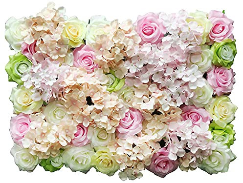 YNGJUENCP Flower Panels,with Handmade Artificial Silk Flowers Wall Decor,for Flower Walls, Backdrops,Weddings,Bridal Showers, Baby Showers,and Event Decor(Color:02)