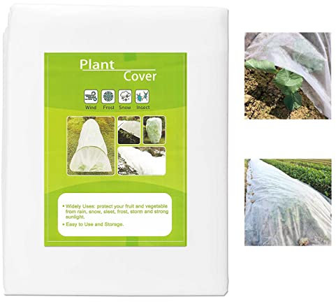 Cymax Garden Fleece Plant Freeze Protection 2mx 10m,Fabric Plant Cover Frost Blankets for Winter Frost Protection Sun Pest Protection,White