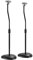Audizio HTS12 Universal Surround Sound Speaker Stands Pair - Adjustable Height Floor Speaker Mounts with Weighted Base, Cable Management, Spikes & Rubber Pads for Home Theatre, Black