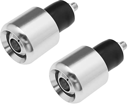 Be In Your Mind 2 Stück 7/8 Zoll 22 mm Motorrad Lenkerenden Stecker Aluminiumlegierung Motorrad Lenker Enden Stecker Griff Lenker Endstopfen für 22 mm Durchmesser Lenker Silber