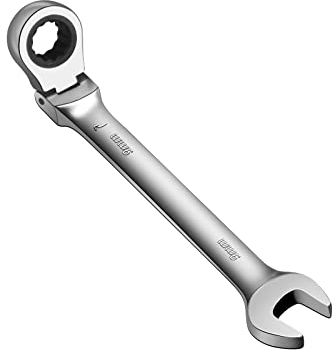 WISEUP CR-V geschmiedeter Flex-Head Ratschen-Ringmaulschlüssel, 9mm schraubenschlüssel, Aufwandseinsparung Anti-Rutsch-Ausführung, biegeschonend Ratschenschlüssel