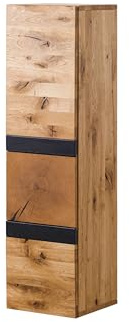 MASSIVMOEBEL24.DE | KITZBÜHEL Hängevitrine/-Schrank 33x33,5x123 Wildeiche Natur geölt/lackiert, Farbe:Natur geölt/lackiert, Größe:33x33.5x123 cm (BxTxH), Ausführung:Holztür