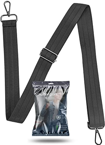 Strape Black (1) Unisex Tragegurt & Schultergurt 84-150 cm verstellbar - Gurt schwarz - Handtaschengurt - Taschengurt für Taschen & Rucksack & Handtasche als Schulterriemen (Mengenauswahl)