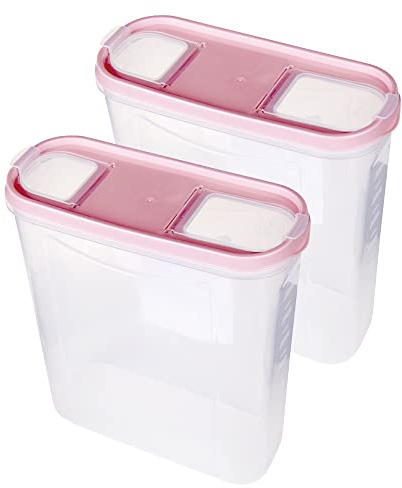 Bestlivings Vorratsdosen mit Deckel 4,5 Liter (2er Pack/Altrose), Luftdicht Schüttdose BPA frei, Vorratsbehälter Set - Frischhaltedosen Klappdeckel