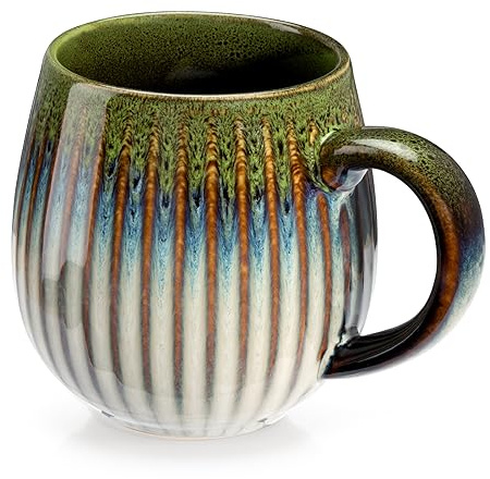 TELANKS 500ml Keramik Kaffeetasse Groß, Große Teetasse mit Henkel | Kaffeetasse für Cappuccino, Latte Macchiato, Kaffee, Tee, Kakao und Milch, Spülmaschinenfest, Mikrowellengeeignet