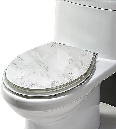 LIYUXI Toilettendeckel Resin WC-Sitze Sicherheit leise Modisch Toilettendeckel geruchlos (Color : Weiß, Size : Einheitsgröße)