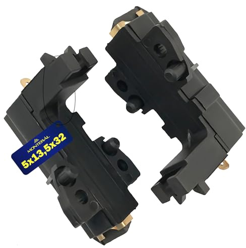 2x Escobillas Carbon para Motor Lavadora para Whirlpool 481236248004 | C00194594 154070 215655 1236248004 ZN1500 50265479001 para Electrolux para Aeg 5 x 13,5 x 32 mm - MONTERAL