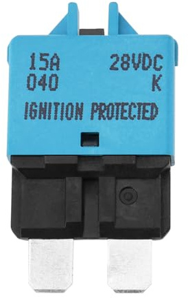 ECSiNG 1 fusible para cuchilla de disyuntor de 15 A, fusible reiniciable, interruptor de circuito de fusible de reinicio manual para automóvil, camión, vehículo, barco