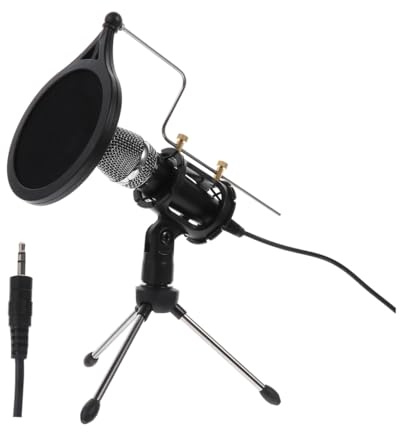 Abaodam 1satz Kondensatormikrofon Stativ Für Computer Und Handy Schwarz Für Karaoke Podcasting Und Online-kurse Geräuschreduzierendes Design Für Klare Sprachaufnahmen Inklusive