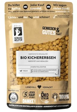 Bremer Gewürzhandel BIO Kichererbsen geröstet & leicht gesalzen, veganer Snack, von Hand geröstet, 125g