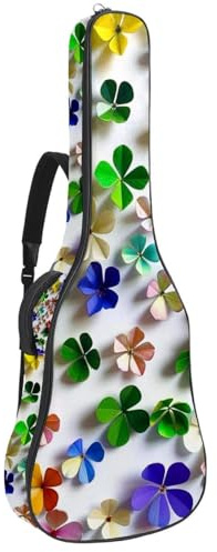 Tasche für Bassgitarre mit kleinem vierblättrigem Kleeblatt, Tasche für Akustikgitarre, 101,6 cm (40 - 104,1 cm), wasserdichte Oxford-E-Gitarre, Gigbag für akustische Konzertgitarre, Ukulele,