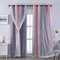 XiDi Tende Oscuranti Grigie con Rete 132 Drop Hollow Out Star Pattern Mix Bianco Voile Tende Corte Trasparenti con Occhielli per Bambini Camera da Letto Preadolescente Pink LightgreyGrey/132/137/2 IT
