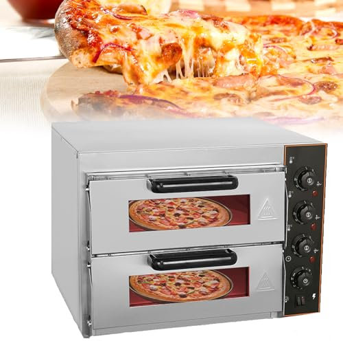 CHONGHAN 3000W Pizza Maker Pizzas Machine, Cool-touch Handle Non-Stick plates Pizza oven & Calzone Maker, Electric Countertop Oven,Heats up to 660°F, for Party Outdoor Cooking Commercial/Home