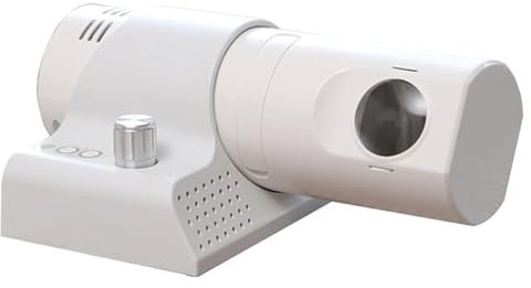 OJXIER LED-Projektionswecker, 180° Verstellbarer Projektionswecker, Wanduhr mit 5 Projektionsfarben, einstellbare Helligkeit, Fernbedienung, digitaler Wecker für Schlafzimmer, weiß