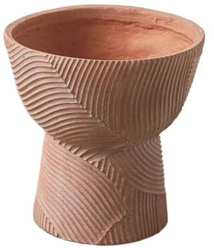 Maceta Interior Maceta rosa de pies altos con contenedor de plantas de textura lineal, con orificio de drenaje, maceta de arcilla de magnesio, for dormitorio, ventana, jardín Jardineras Exterior(Grand