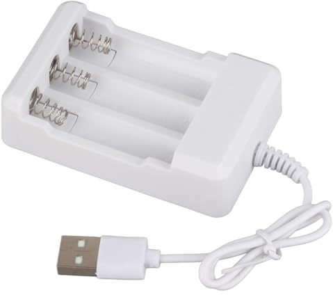 Batterie Portable ABS 5 V avec Trois Emplacements Et Prise USB pour Piles Rechargeables AA AAA Idéale AA/AAA USB Usage Domestique Chargeur Multiple Compact