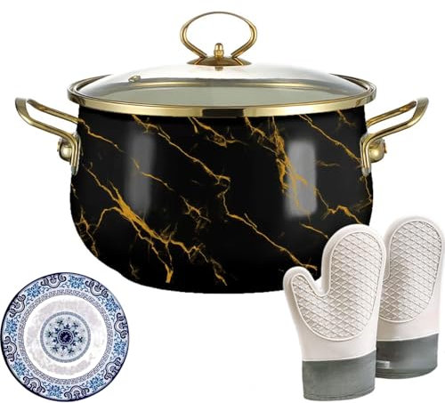 Stock Pot 28cm Soup Pasta Pot with Lid | Nonstick Multi Stockpot for Stew, Sauce | Oven Safe Cooking Pot for Induction/Gas/Stovetops | Reheat Food in this Versatile Pot