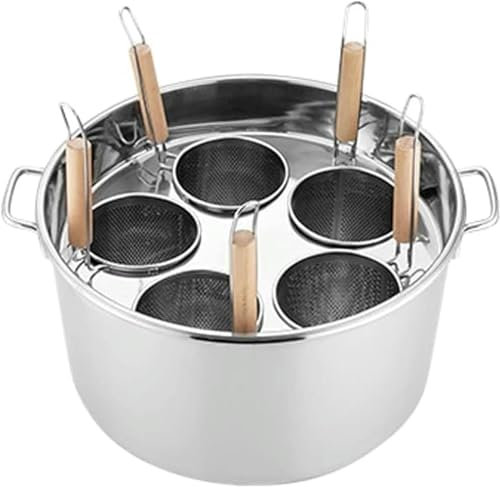 Pentola per Pasta in Acciaio Inox con Inserto scolapasta, pentola per brodo con cestello per Cottura a Vapore e Inserto per pentola per Pasta - Set di pentole e cuoci Pasta con Coperchio Pen
