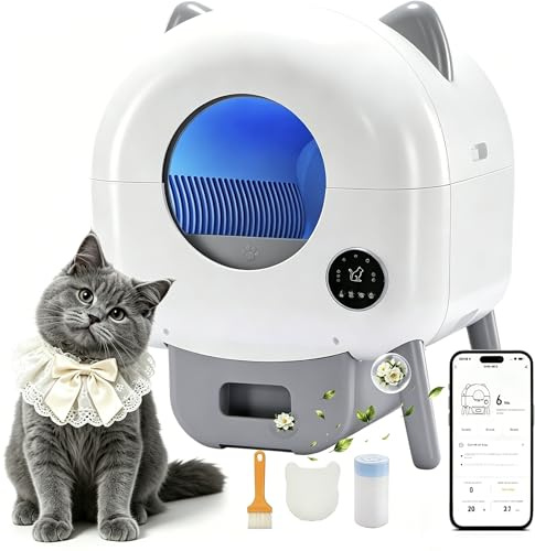 Katzenklo Selbstreinigend，Selbstreinigende Katzentoilette, 76L XXL, Effiziente Geruchsbeseitigung, Intuitive App-Steuerung, Elektrisches Katzenklo für Mehrere Katzen (XXL-2)