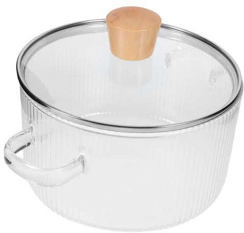 FUNNETOYU Thickened Glass Pot Milk Pot Glass Cookware Lids Kitchen Cookware Non-Stick Design