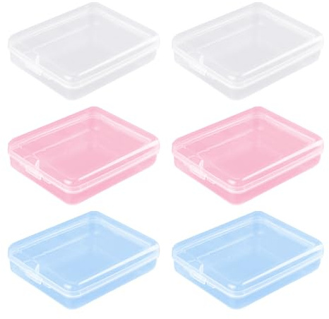 Mini Scatola Di Plastica Da 6 Parti, Scatola Di Imballaggio Rettangolare, Scatola Di Conservazione Portatile, Può Conservare Strisci Di Cotone, Soffi, Gioielli.
